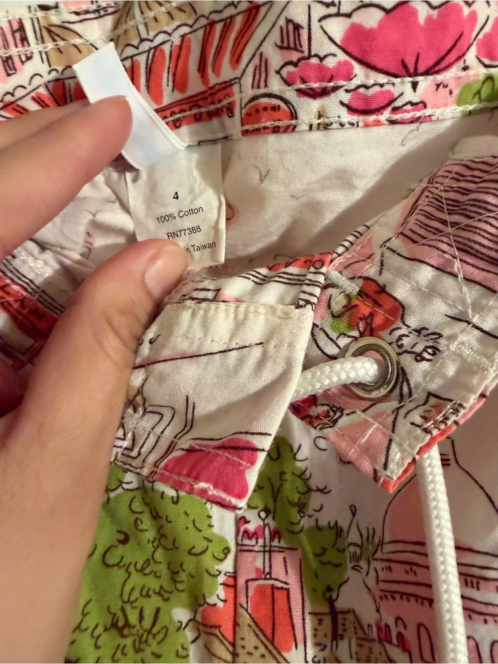 J. Crew White Mini Skirt with Pink and Green City Print - Picture 5 of 8